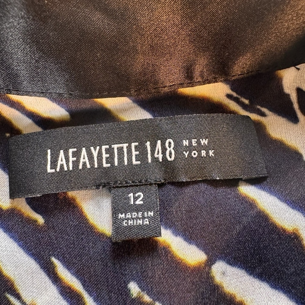 Lafayette 148 Button-up‎ 100 % Silk Shirt  Women Size 12 Career Office Old Money - Picture 2 of 8
